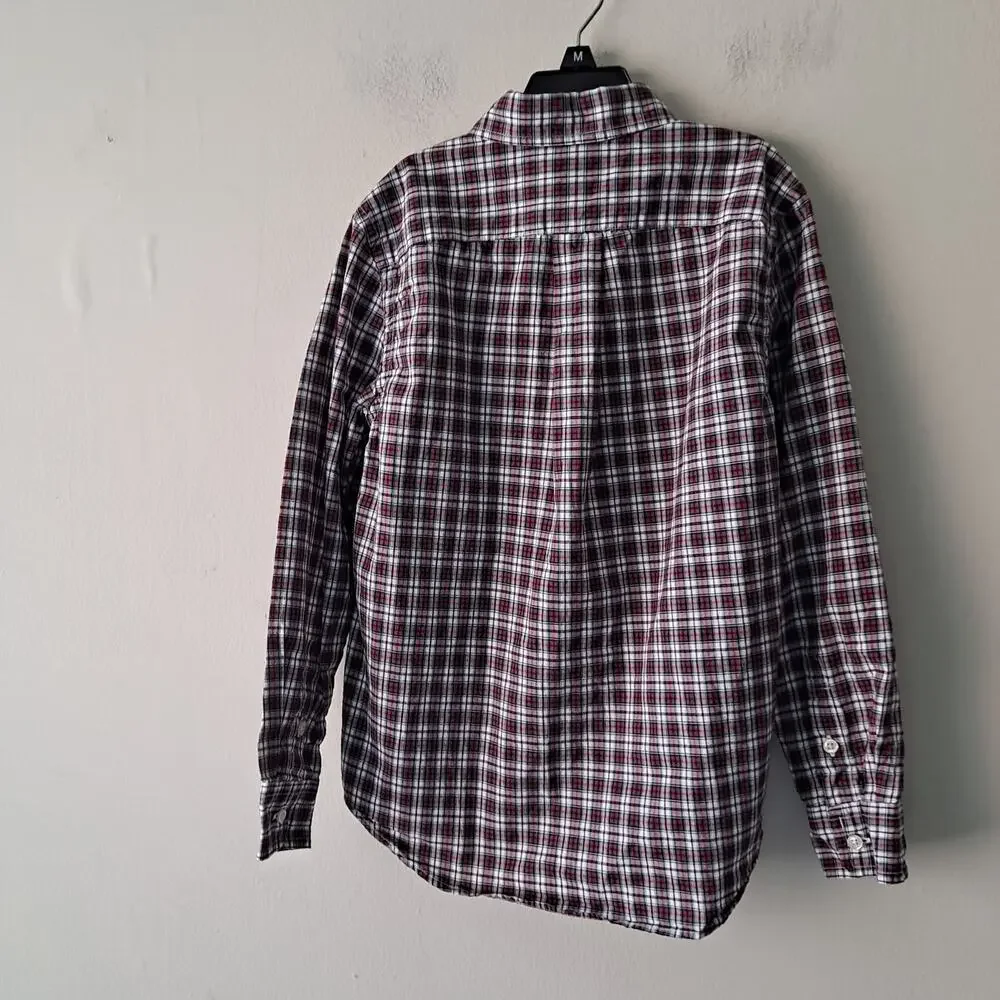 Ralph Lauren Plaid Long Sleeve Button Down Shirt Red Green Black Boys Medium